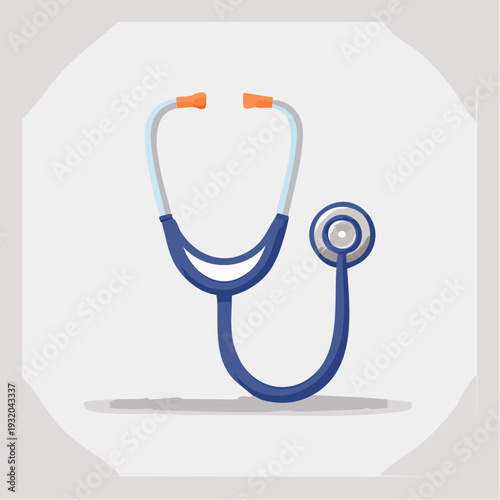 Blue stethoscope on white background