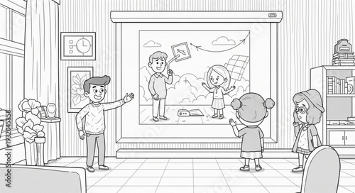 happy family at home