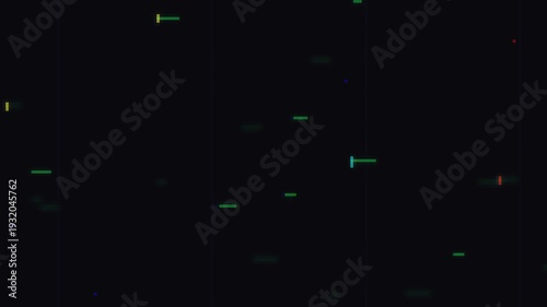Glowing Particles Moving in Dark Space.