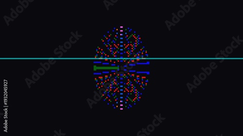 Vibrant Digital Art Animation with Symmetry.