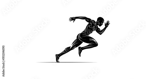 dynamic sprinter in an explosive starting position a powerful silhouette showcasing athletic performance and speed on a track