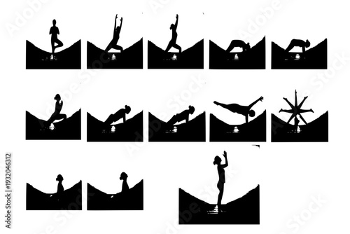 Person Greeting Sunrise Silhouette Vector for New Beginnings Hope and Morning Peace Concept