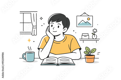 Indoor natural lighting. A person inside a simple room, sunlight softly touching the face from one side. Quiet domestic mood with gentle highlights and