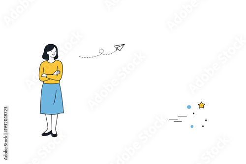 People off-center compositions. A person stands noticeably to one side of the frame, leaving wide empty space around. Visual imbalance, quiet pause, focus on