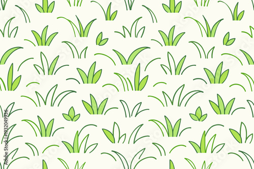 Abstract grass vector background. Simplified grass elements reduced to clean curves and shapes, forming a decorative natural texture. Modern, friendly look