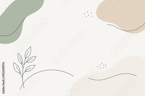 Minimal eco premium background. Clean organic curves and quiet neutral tones with a tactile paper feel, sophisticated and calm mood. Modern backdrop for