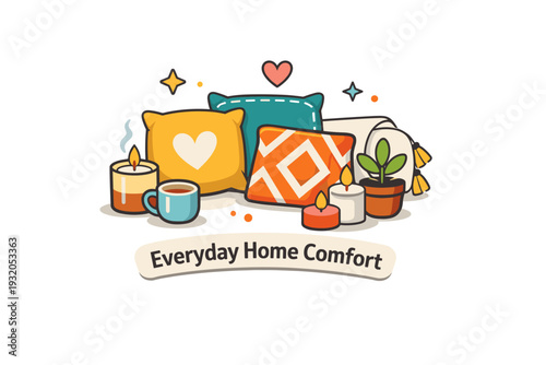 Home decoration ideas expressing warmth and personality shown through cushions, candles, and soft decor accents, creating a relaxed and lived-in mood. A