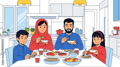 happy south asian family enjoying a traditional meal together at home illustrating warmth togetherness and cultural bonding.