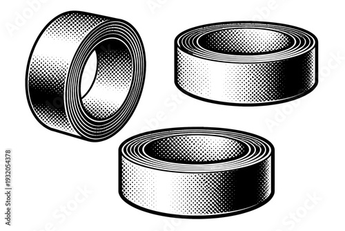 Packing Tape Roll ? side profile focus. A packing tape roll emphasizing side profile, edge thickness, and layered tape windings, represented as the same roll