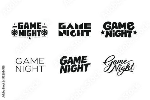 Focus Mode. Set lettering. harmonious lettering variations of the same emblematic concept, each with different artistic interpretation (Blocky sans-serif with