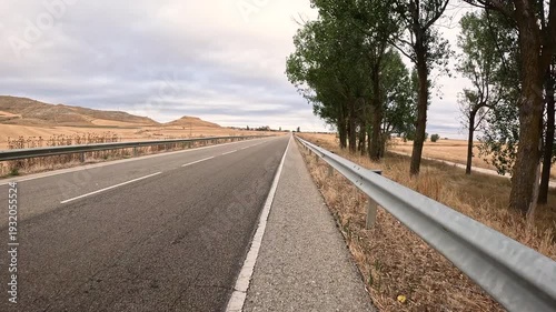 BU-400 road between Castrojeriz and Castrillo Mota de Judios, province of Burgos, Castile and Leon, Spain