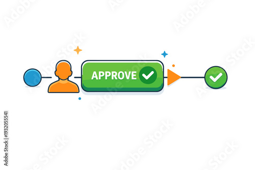 Human approval checkpoints visualized as a workflow path interrupted by a highlighted confirmation button and subtle human icon. The scene suggests intentional