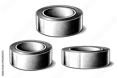 Packing Tape Roll ? clear adhesive roll. A standard packing tape roll with cylindrical form, hollow core, and smooth adhesive surface, shown as the same roll
