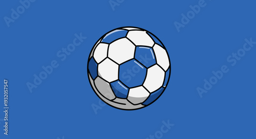 Soccer ball on blue background