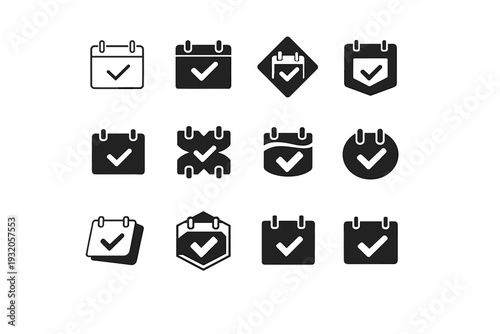 Thursday. Icon set. Set Logo of Thursday: calendar day. harmonious logo variations of the same emblematic concept, each with different artistic interpretation