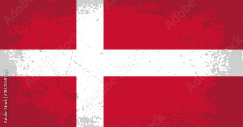 Denmark flag grunge distressed style