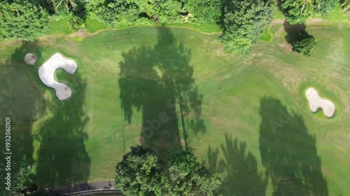 Aerial Drone Video Footage of Golf Course Path