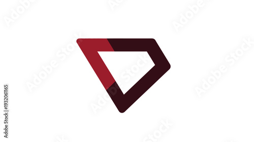 Free Download A geometric abstract illustration of a diamond shape with two colors. The background is pure white - GFXLoad