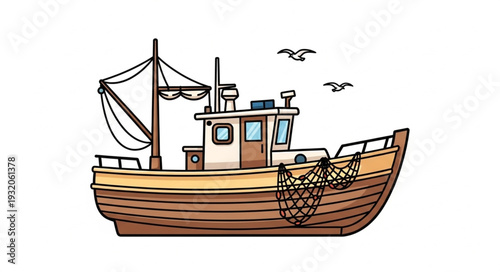 ship in the sea vector illustration