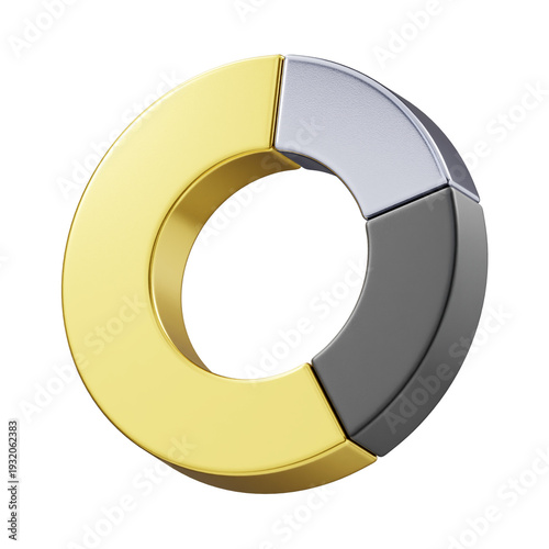 Pie Chart 3d icon gold