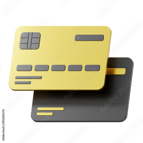 Credit card 3d icon gold
