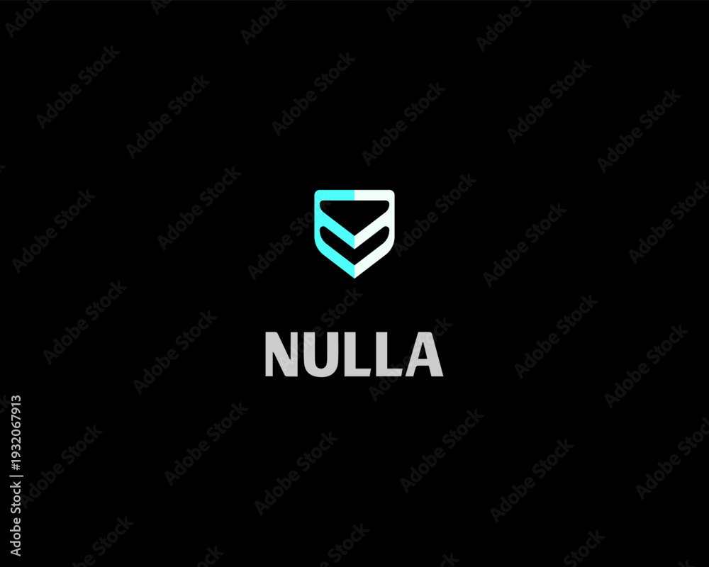 Fototapeta premium Modern abstract shield vector logo. Minimal symbol representing security, protection, cybersecurity, data safety and digital defense for tech and fintech brands.