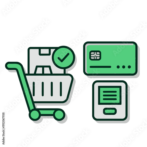 Set of 3 ecommerce icons vector