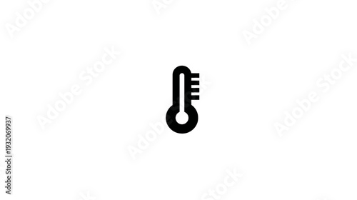 A black thermometer icon, on a white background, indicating temperature reading