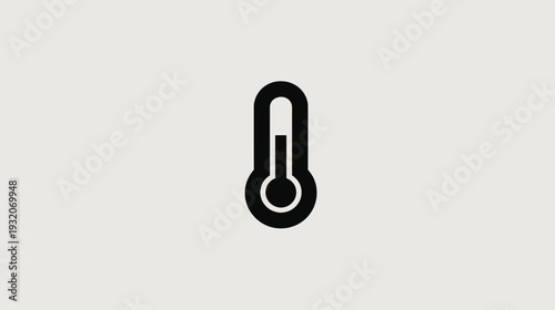 A black and white thermometer graphic centered on a cream background. The design is simple and clean