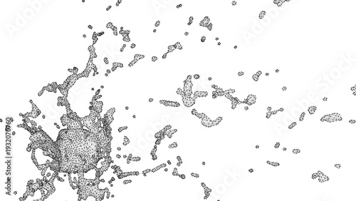 Abstract liquid plexus style geometric mesh with interconnected dots and lines forming a tech inspired background.