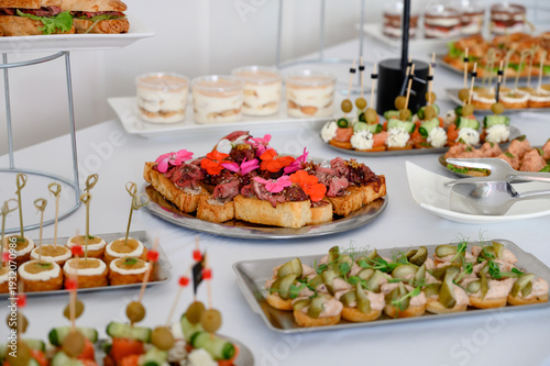 фотографія Assorted gourmet appetizers displayed on a table for a formal event