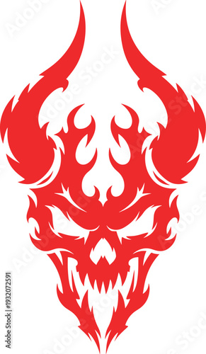 Fiery Demon Skull Emblem
