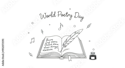 Open book with quill and ink.