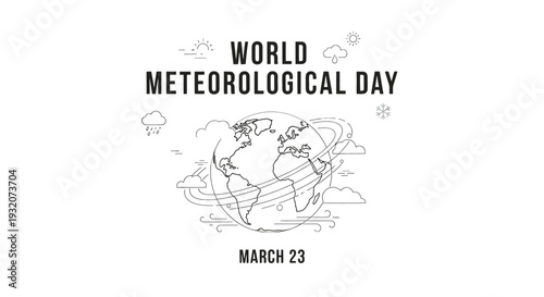 World Meteorological Day Illustration with Earth.