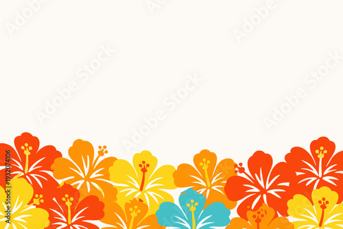 Banda de flores tropicales vibrantes