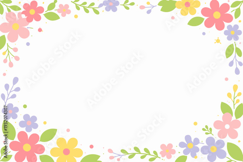 Marco floral en tonos pastel