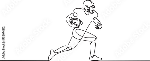 One continuous line drawing of Football sports vector illustration. Football sports design in simple linear continuous style vector concept. one line Icon drawing