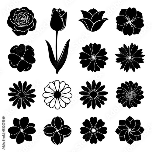 Floral Elegance: A collection of exquisite floral silhouettes, each intricately crafted to capture the essence of natural beauty and grace.