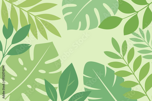 Fondo botánico abstracto en verde