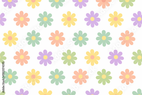 Patrón de flores en tonos pastel