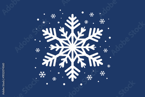 Copos de nieve sobre fondo azul