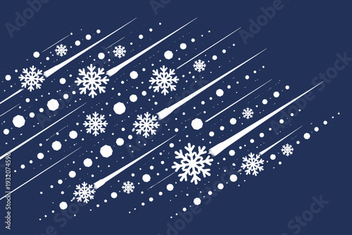 Noche invernal con copos de nieve