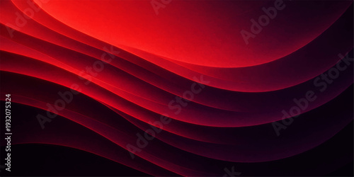 An artistic red abstract wave background featuring a soft silk texture and flowing satin curves creates a motion-inspired vector design perfect for a modern wallpaper backdrop or textile decoration