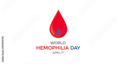Red Blood Drop Hemophilia Awareness Symbol.
