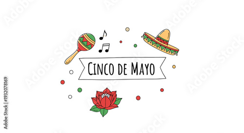 Cinco de Mayo festive elements and symbols.