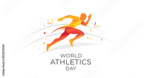 Illustration of Runner Celebrating World Athletics Day.