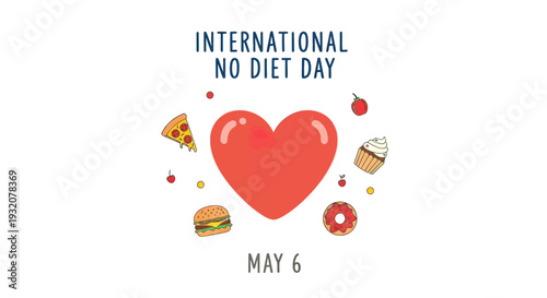 International No Diet Day Heart Illustration.
