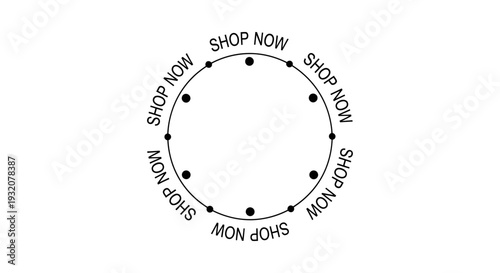 circular shop now call to action button design ideal for e-commerce promotions and modern digital marketing ads