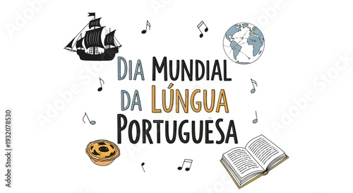 World Portuguese Language Day Celebration Elements.