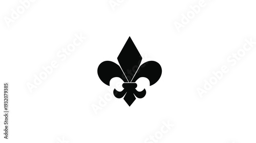 Black Fleur-de-lis design centered on a white background, the classic French symbol